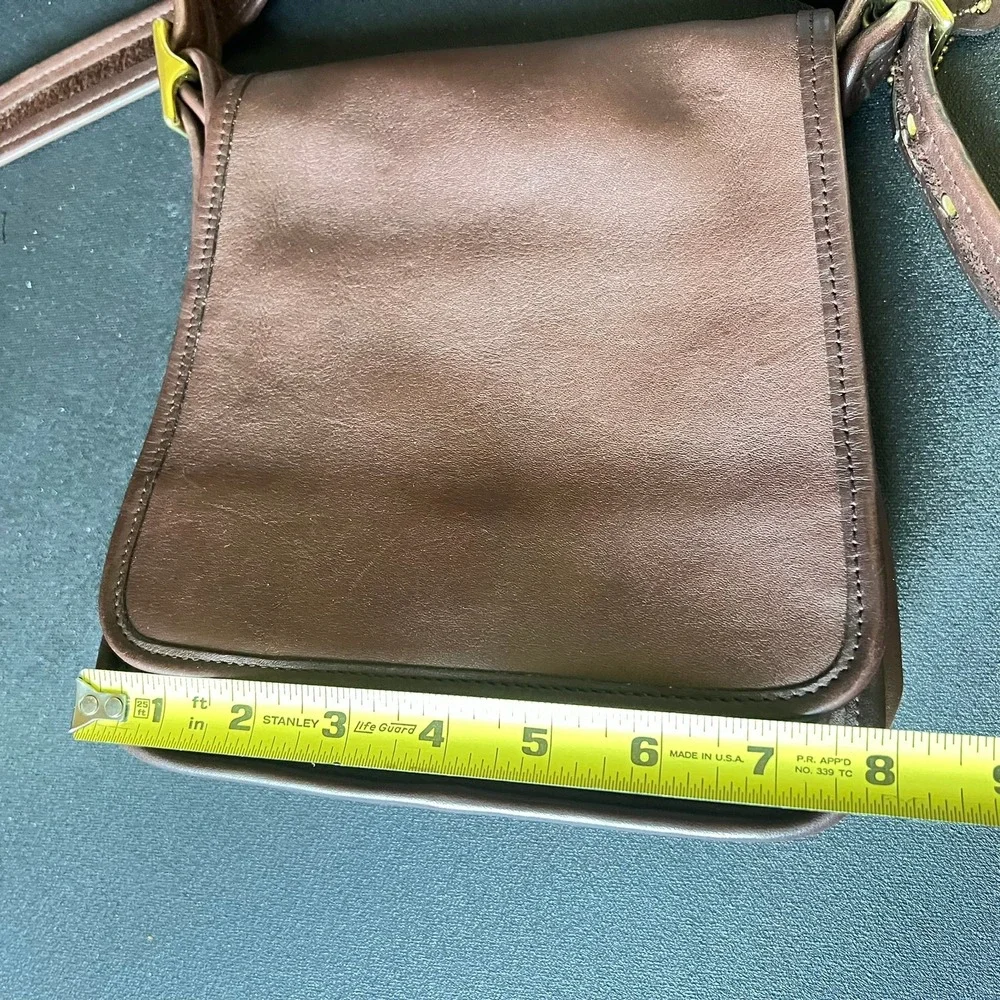 Vtg Coach 9145 Legacy Medium Studio Flap Bag Brown Leather Minimalist Academia